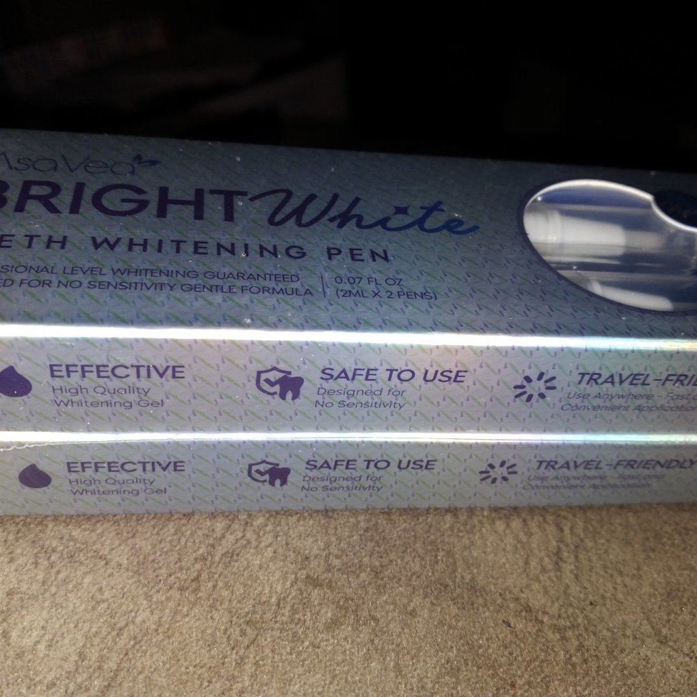 2 Pack AsaVea Bright White Teeth Whitening Pen, 2 pen Pack 4 pen total